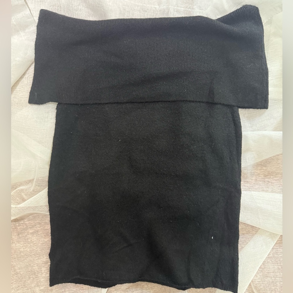 Black Off-the-Shoulder Sweater Top